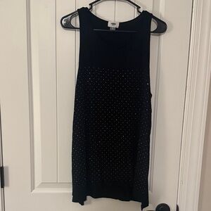 Black Sleeveless tank with rhinestones